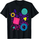 Memphis Style Gift Geometric 90s 80s Pattern T-Shirt - T-Shirt | Black