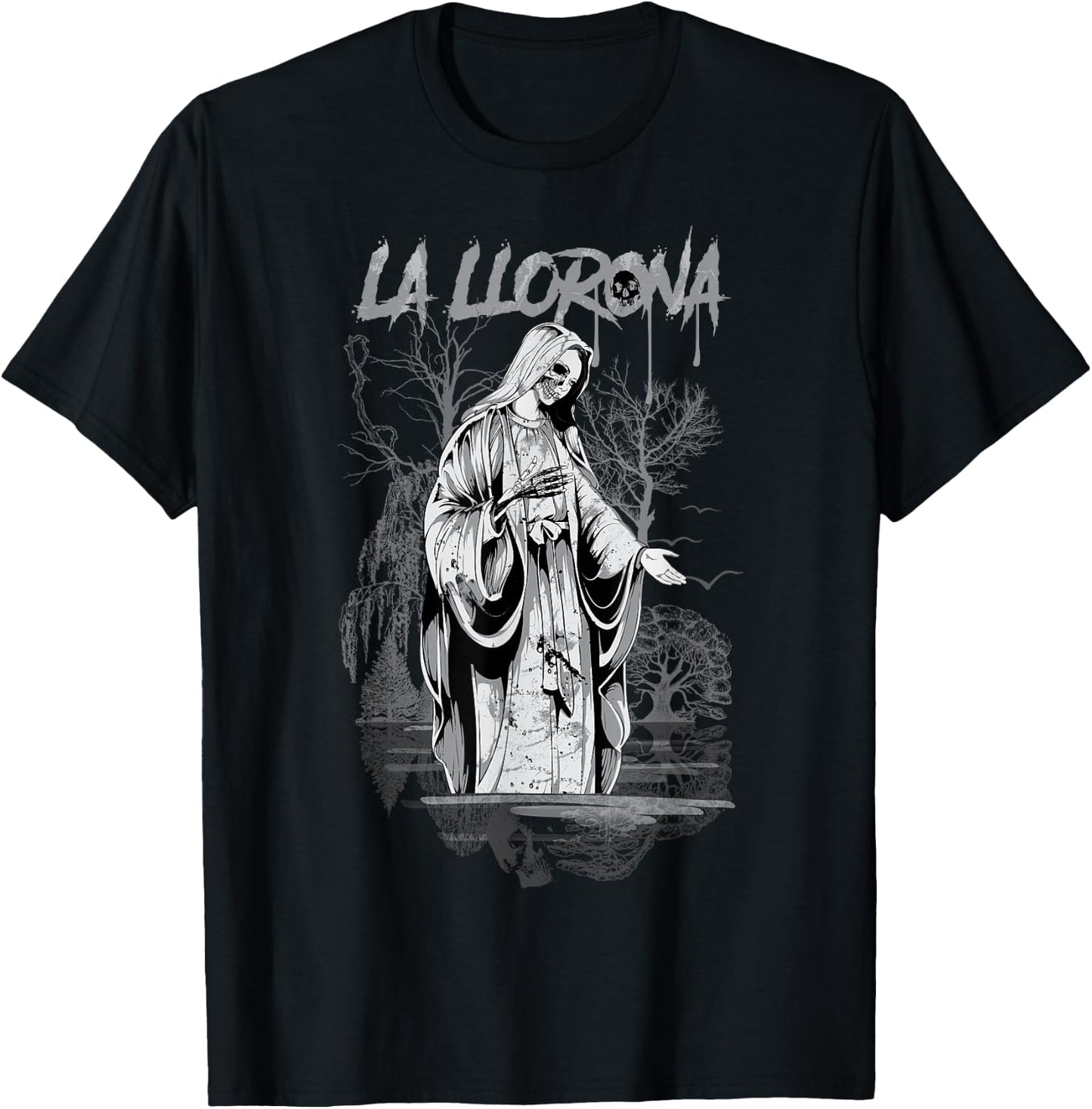 La Llorona Folk Legend Latin Gothic Skeleton Skull T-Shirt - T-Shirt | Black