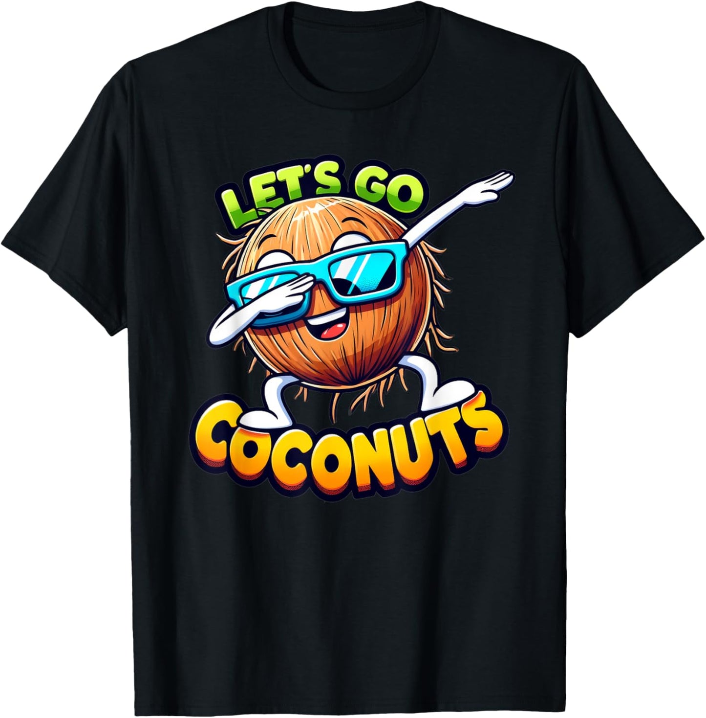 Let's Go Coconut Summer Vacation Beach Trip Dabbing Fruit Women Kids T-Shirt - T-Shirt | Black