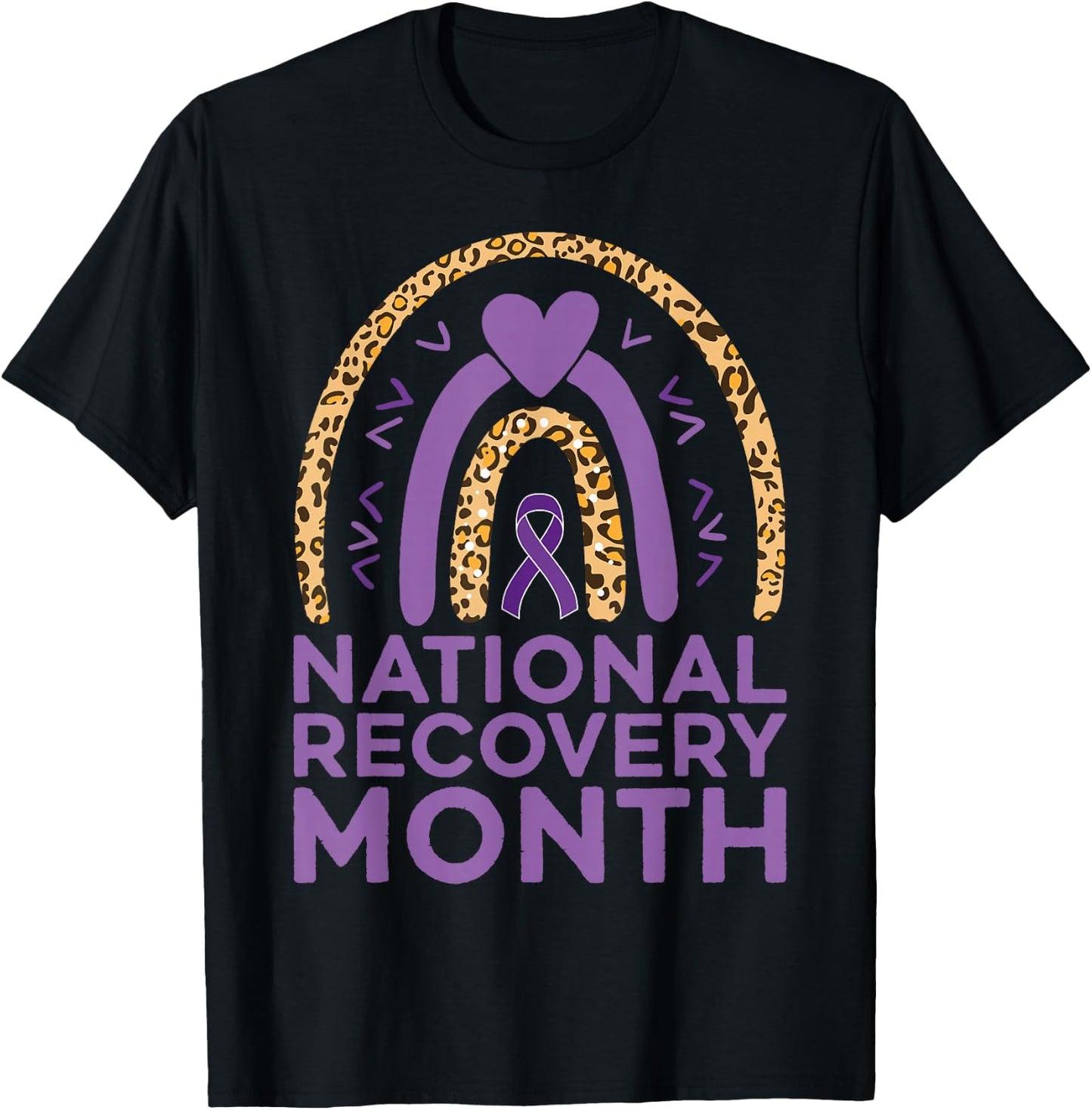 National Recovery Month Warrior Addiction Recovery Awareness T-Shirt - T-Shirt | Black