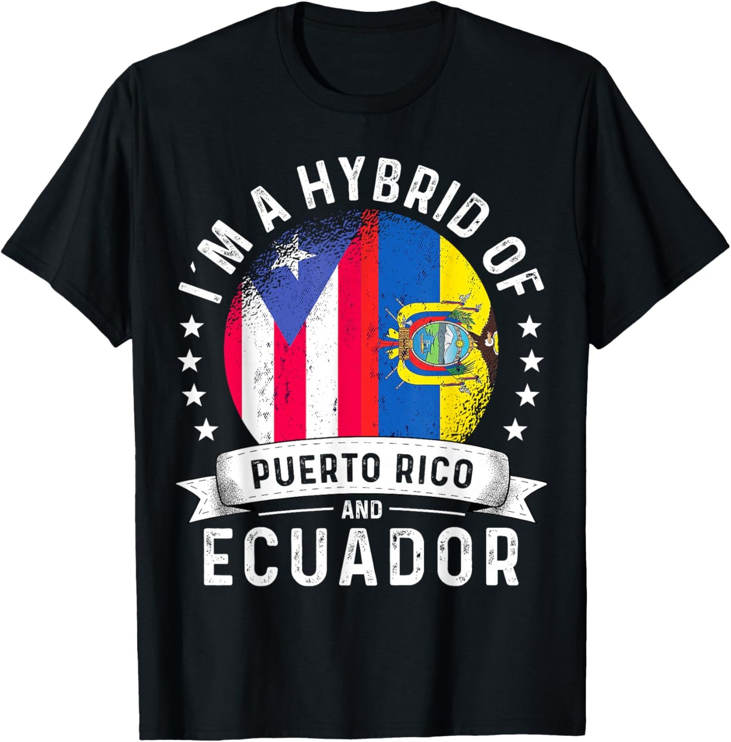 Puerto Rico Flag Ecuador Grown Country Ecuadorian Flag T-Shirt - T-Shirt | Black