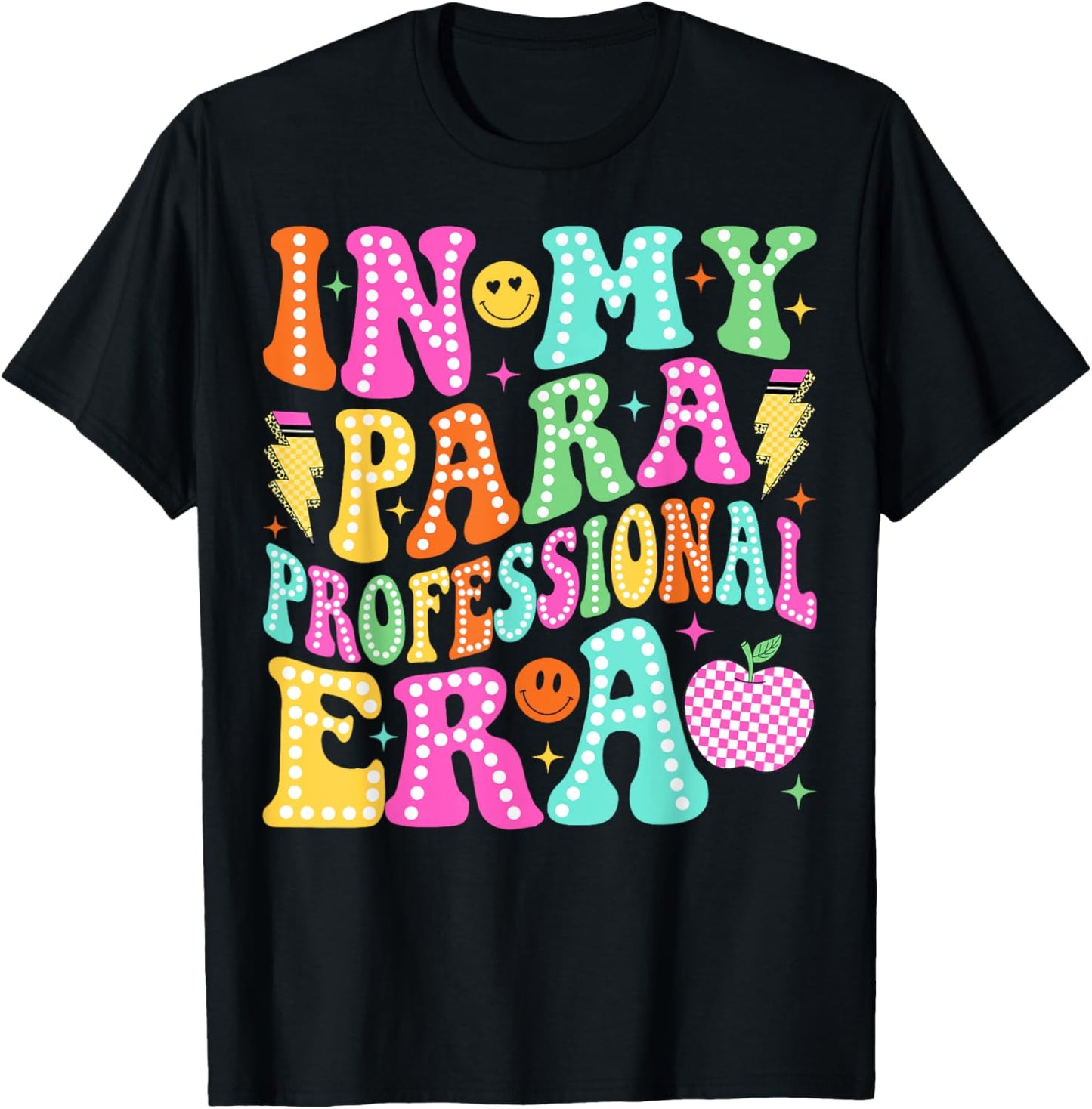 Groovy In My Paraprofessional Era Back To School Para T-Shirt - T-Shirt | Black