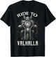Ride to Valhalla Viking Biker Odin Norse Motorcycle Art T-Shirt - T-Shirt | Black