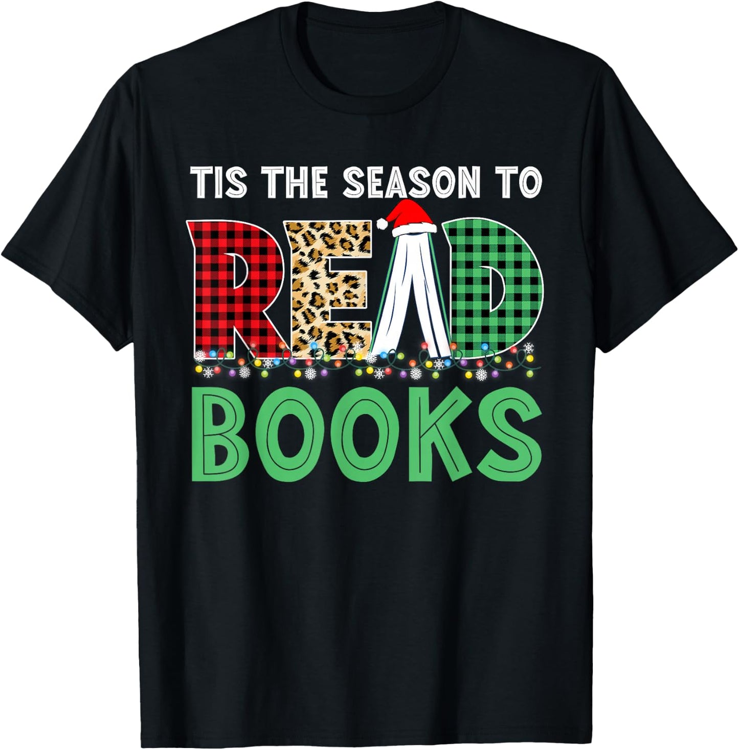 Tis the Season to Read Book Christmas Lover Holiday Reading T-Shirt - T-Shirt | Black