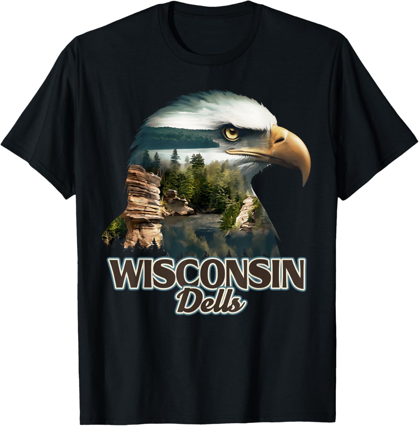 Wisconsin Dells Eagle T-Shirt - T-Shirt | Black