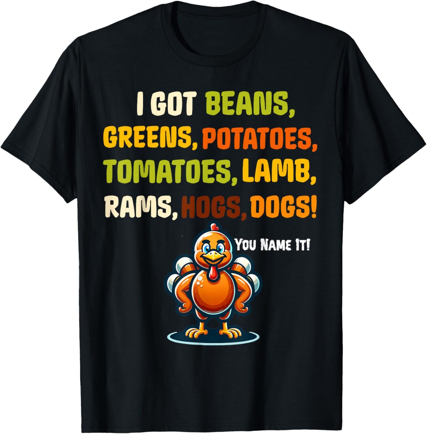 Funny Grandma Thanksgiving Rap I got Greens Beans Potatoes T-Shirt - T-Shirt | Black