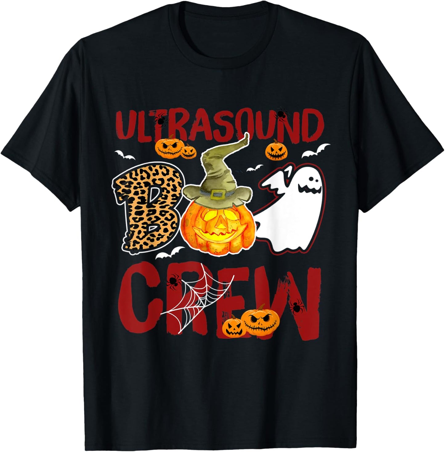 Ultrasound Tech Boo Crew Halloween Technician match costume T-Shirt - T-Shirt | Black