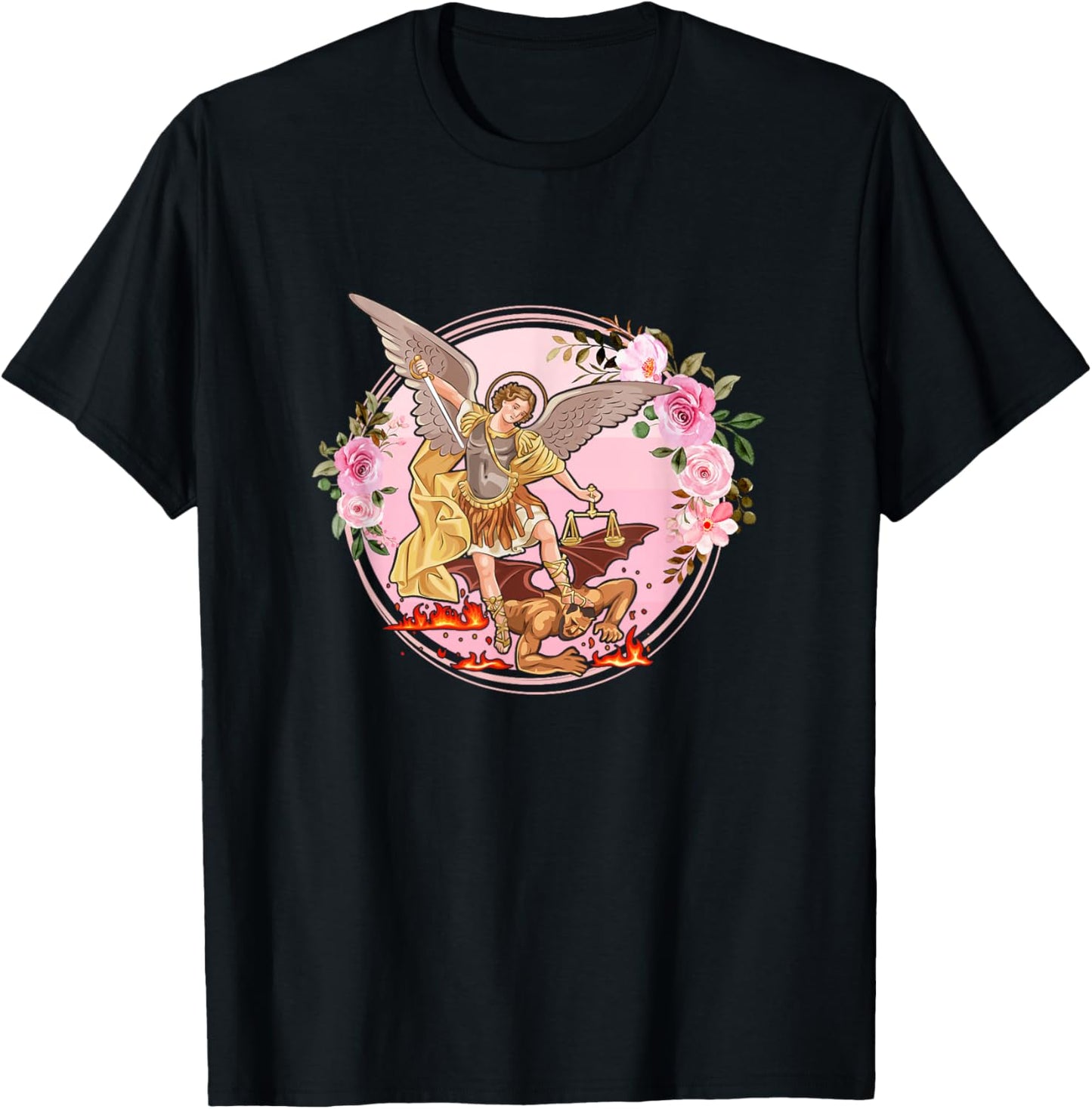 Saint Michael The Archangel T-Shirt - T-Shirt | Black