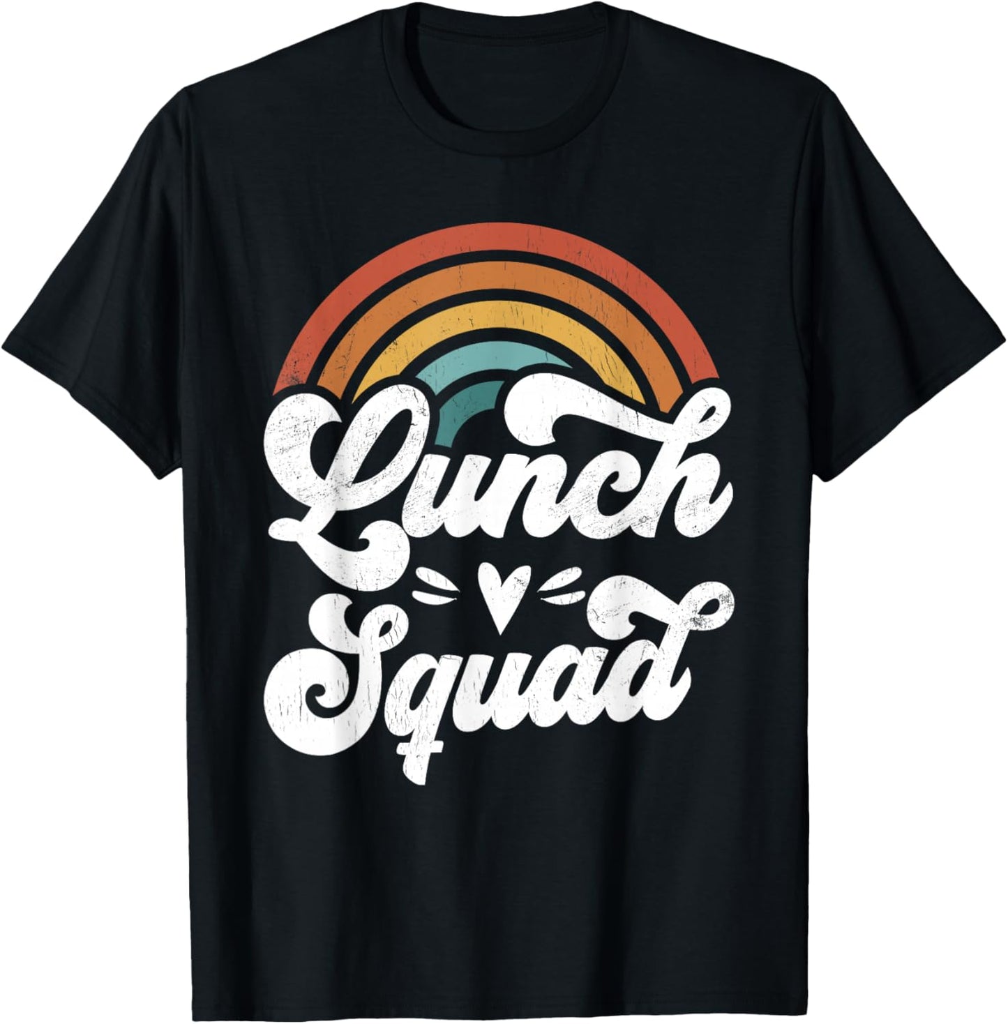 Cafeteria Manager Retro Groovy Rainbow Matching Lunch Worker T-Shirt - T-Shirt | Black