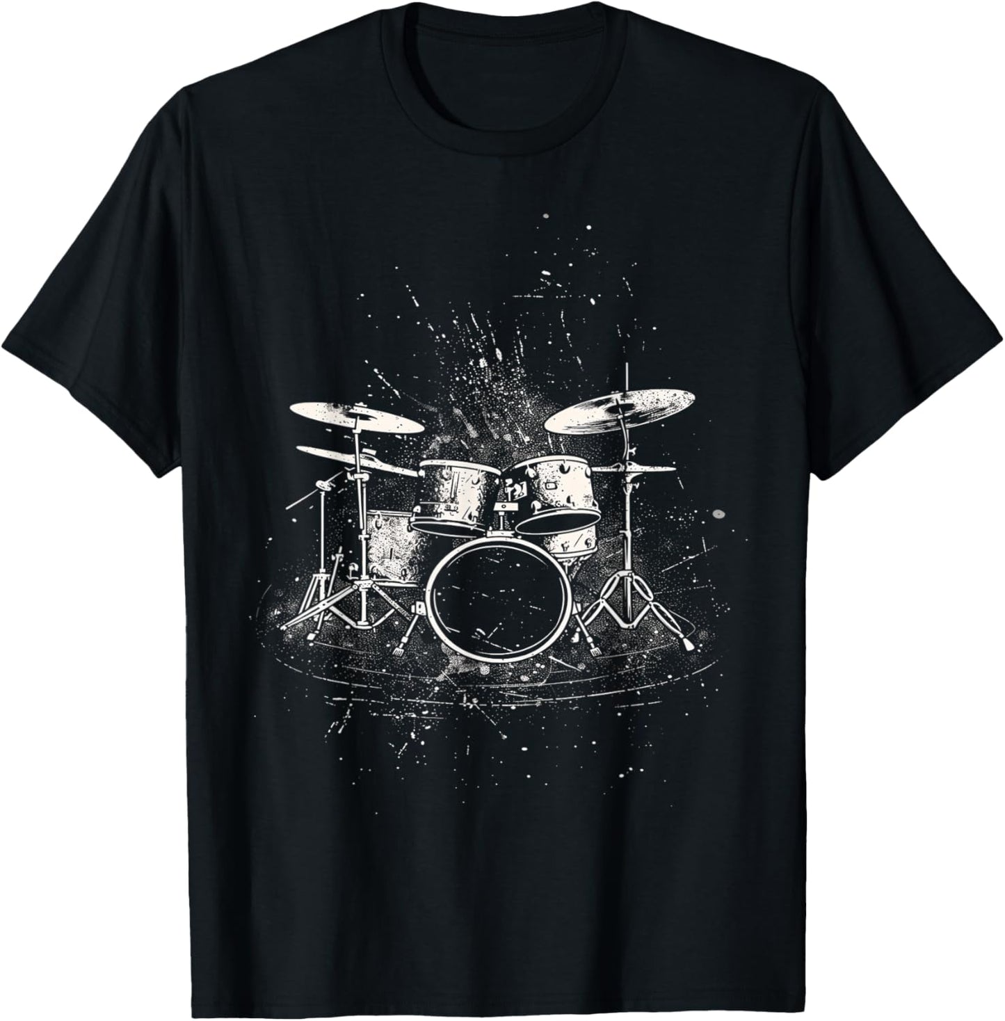 Vintage Drum Kit T-Shirt - T-Shirt | Black