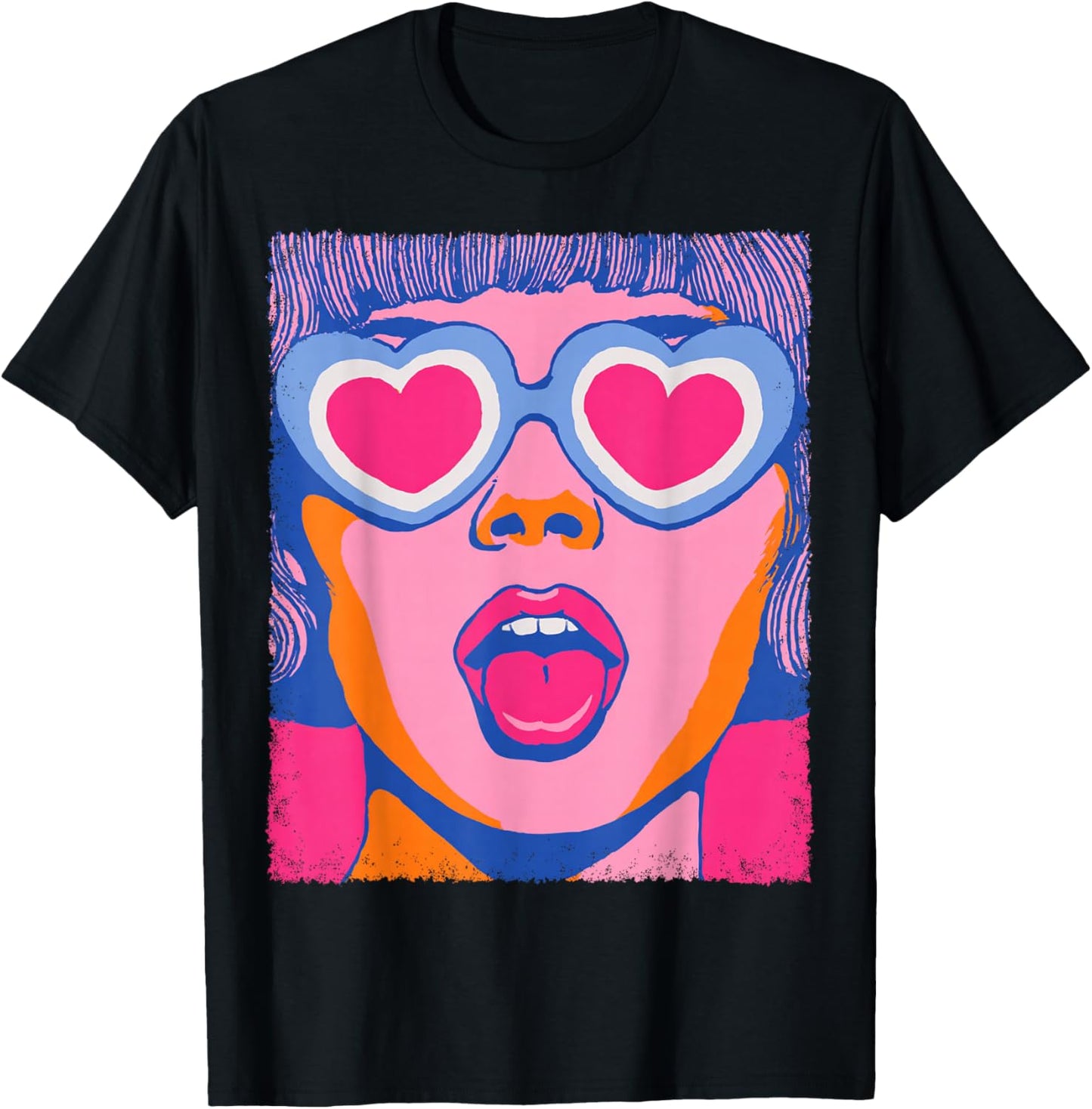 Pop Art Women's Tops Fashion Graphic Pink T-Shirt - T-Shirt | Black