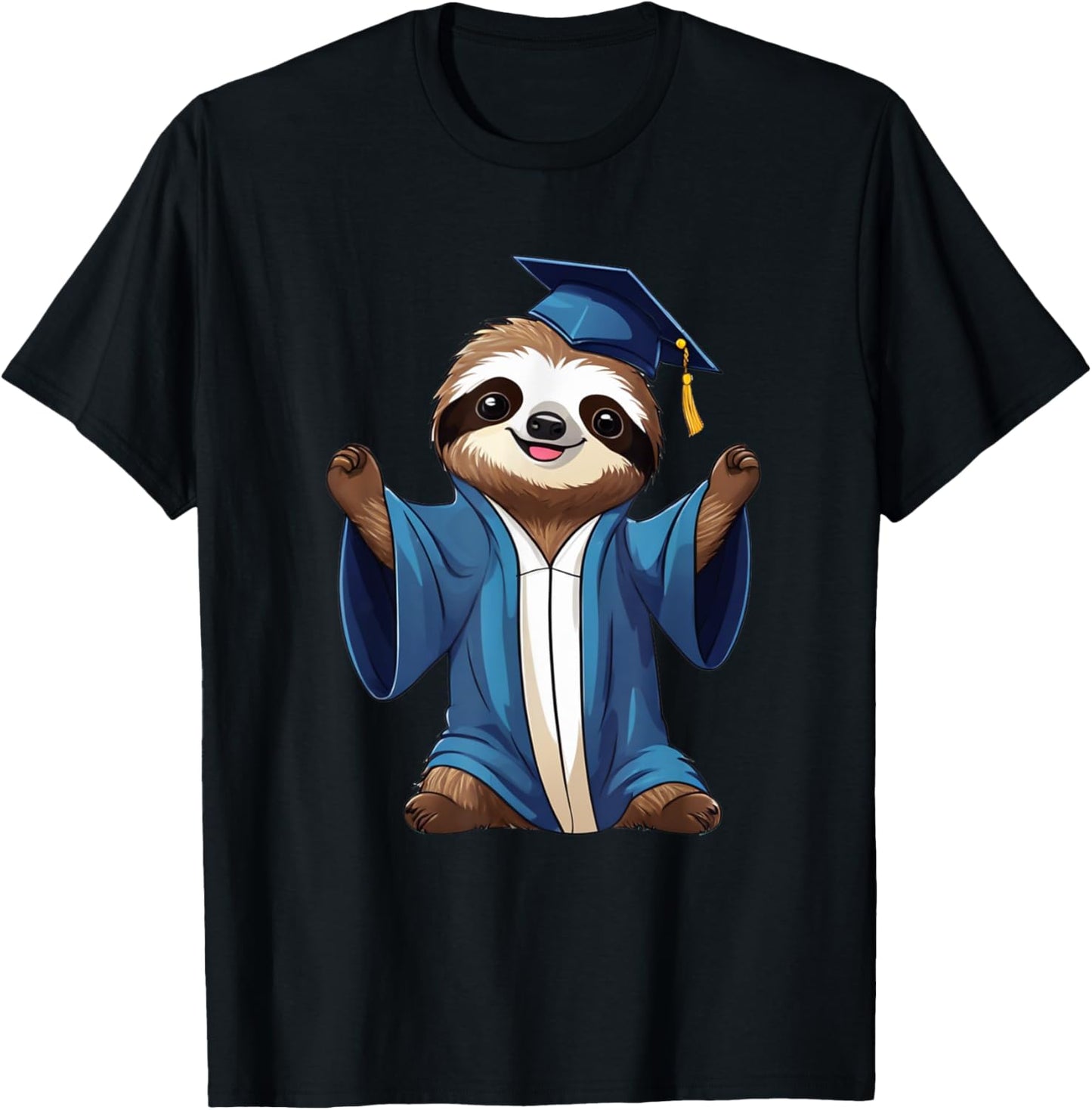 Sloth Graduation Class Of 2024 Graduation Day Party T-Shirt - T-Shirt | Black