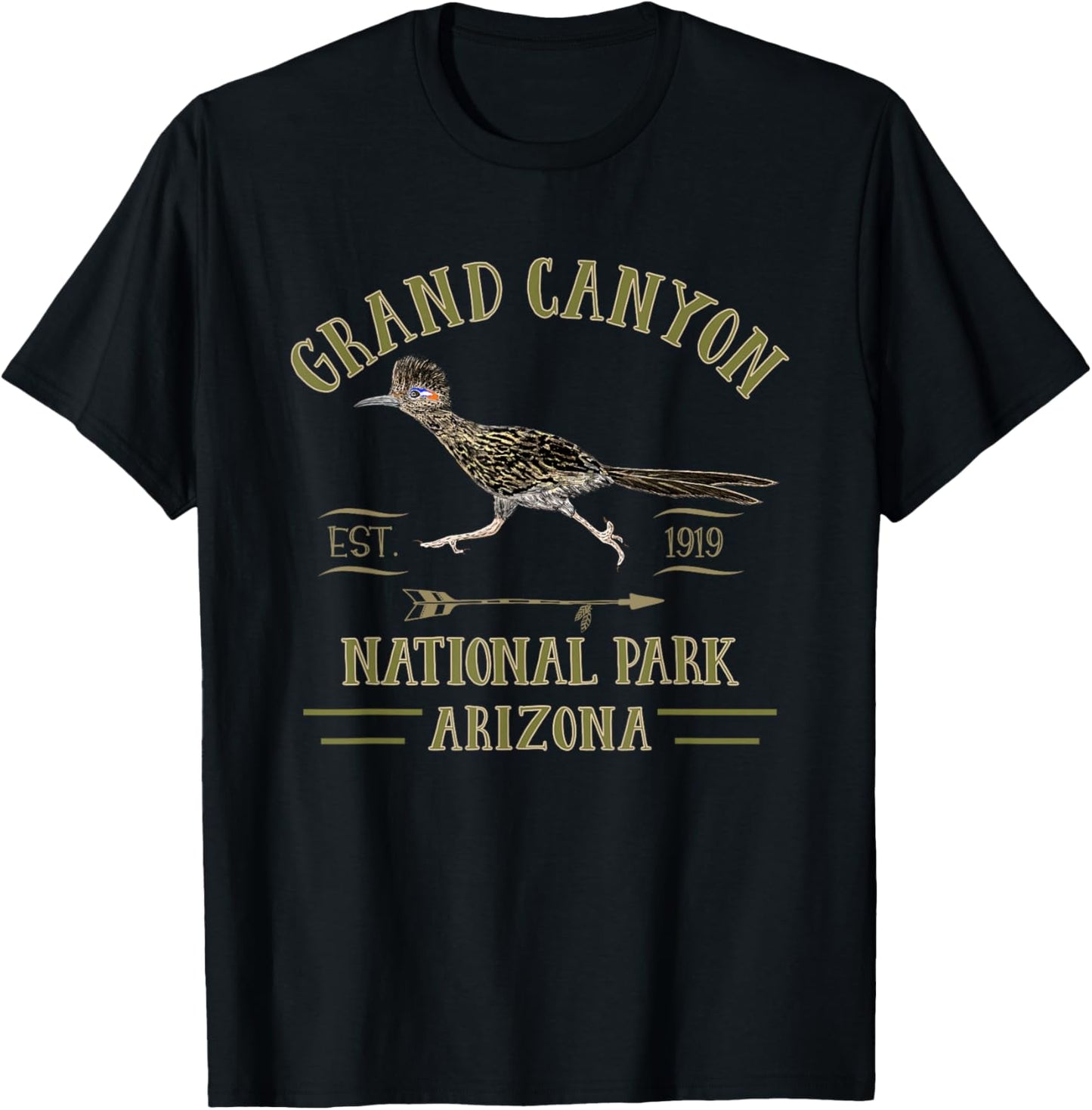 GRAND CANYON NATIONAL PARK ARIZONA Roadrunner souvenir T-Shirt - T-Shirt | Black