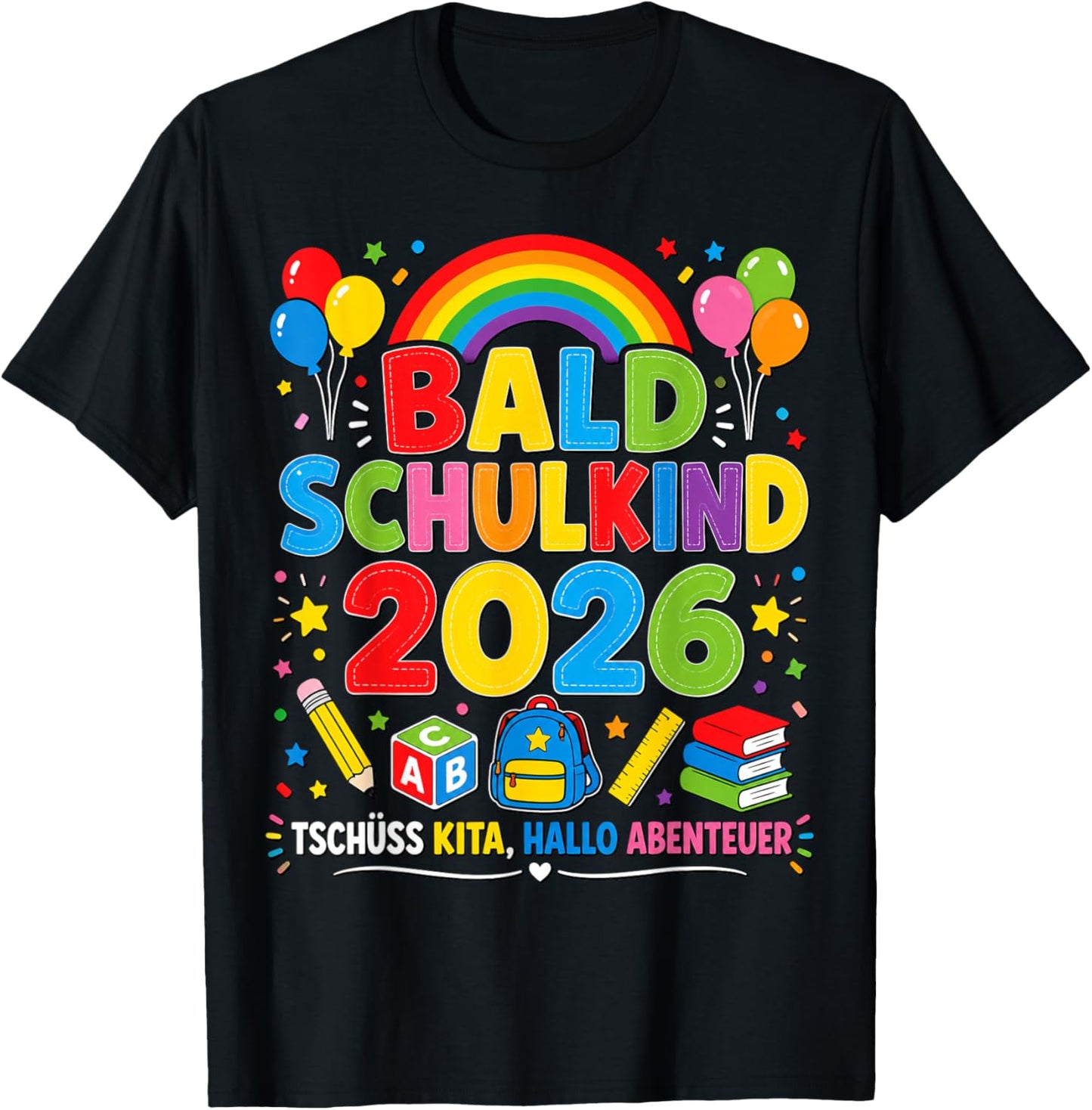 Bald Schulkind 2026 Kita Abgänger Kinder T-Shirt - T-Shirt | Black