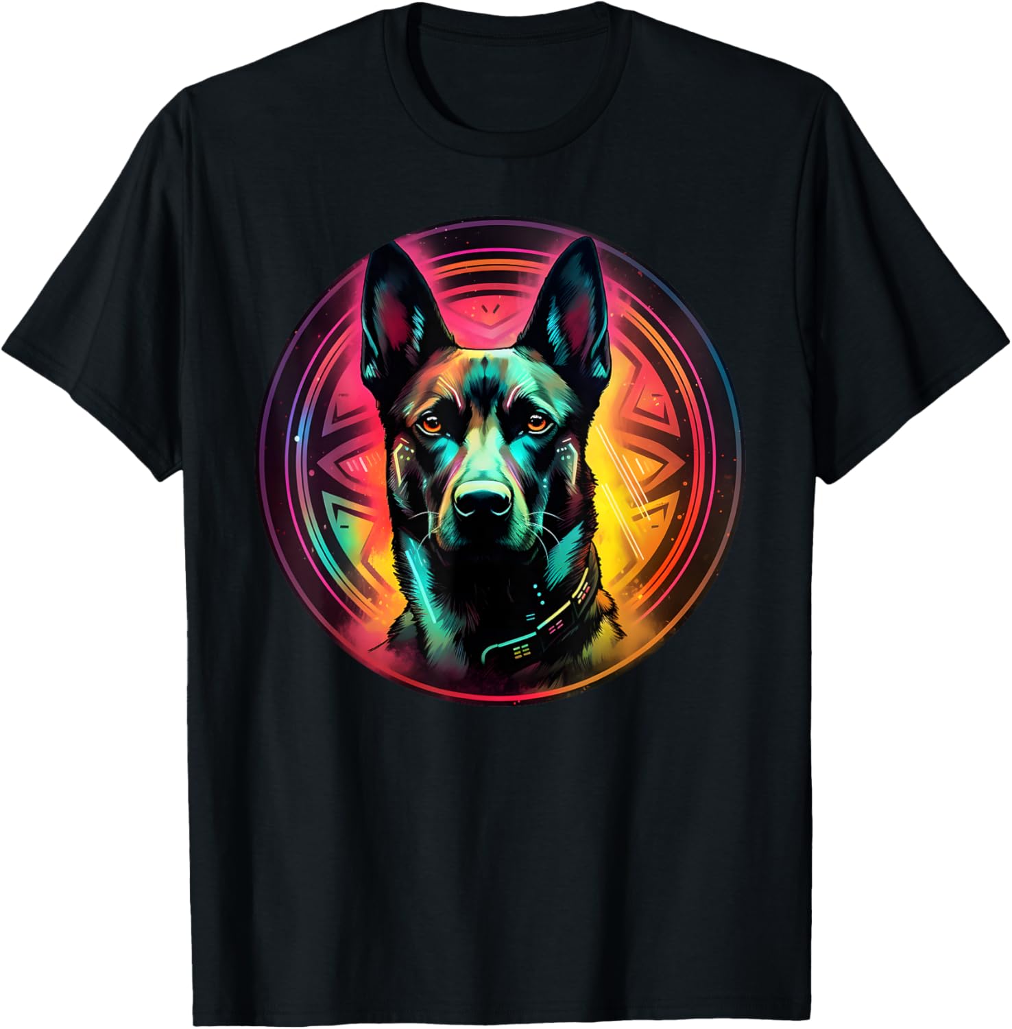 Colourful Belgian Malinois Dog Dad Mom Graffity Men Women Girls Kids T-Shirt - T-Shirt | Black