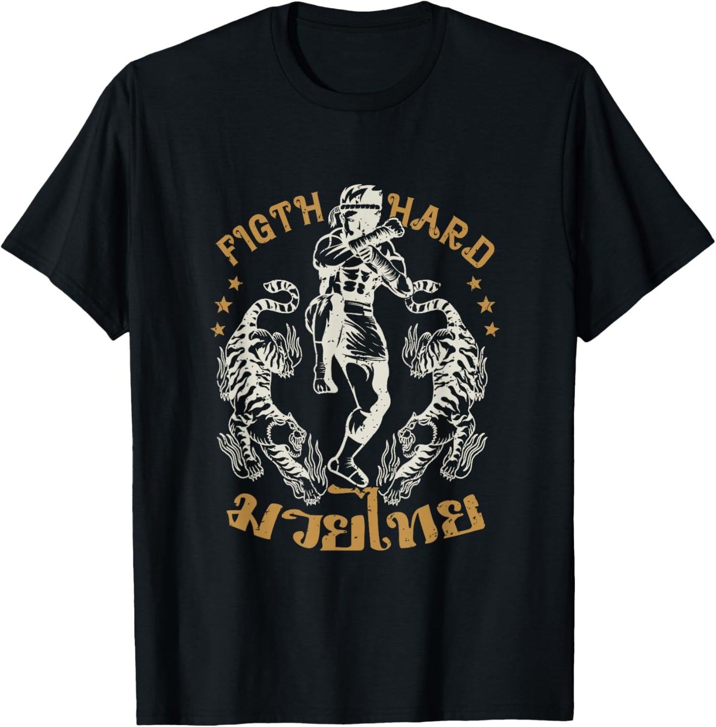 Muay Thai Sport Fight Hard Traditional Fighter Muay Thai T-Shirt - T-Shirt | Black