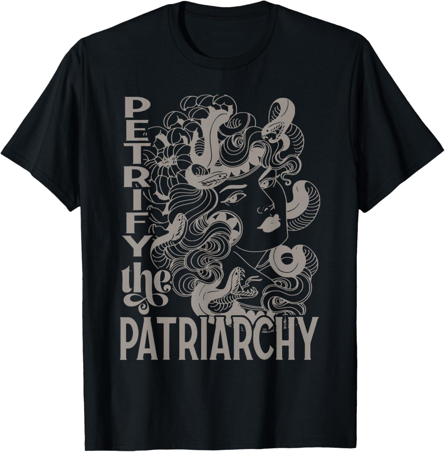 Petrify The Patriarchy Medusa T-Shirt - T-Shirt | Black