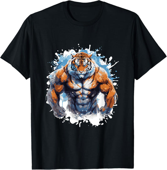 Tiger Workout Gym Beast Fighter Bodybuilder T-Shirt - T-Shirt | Black