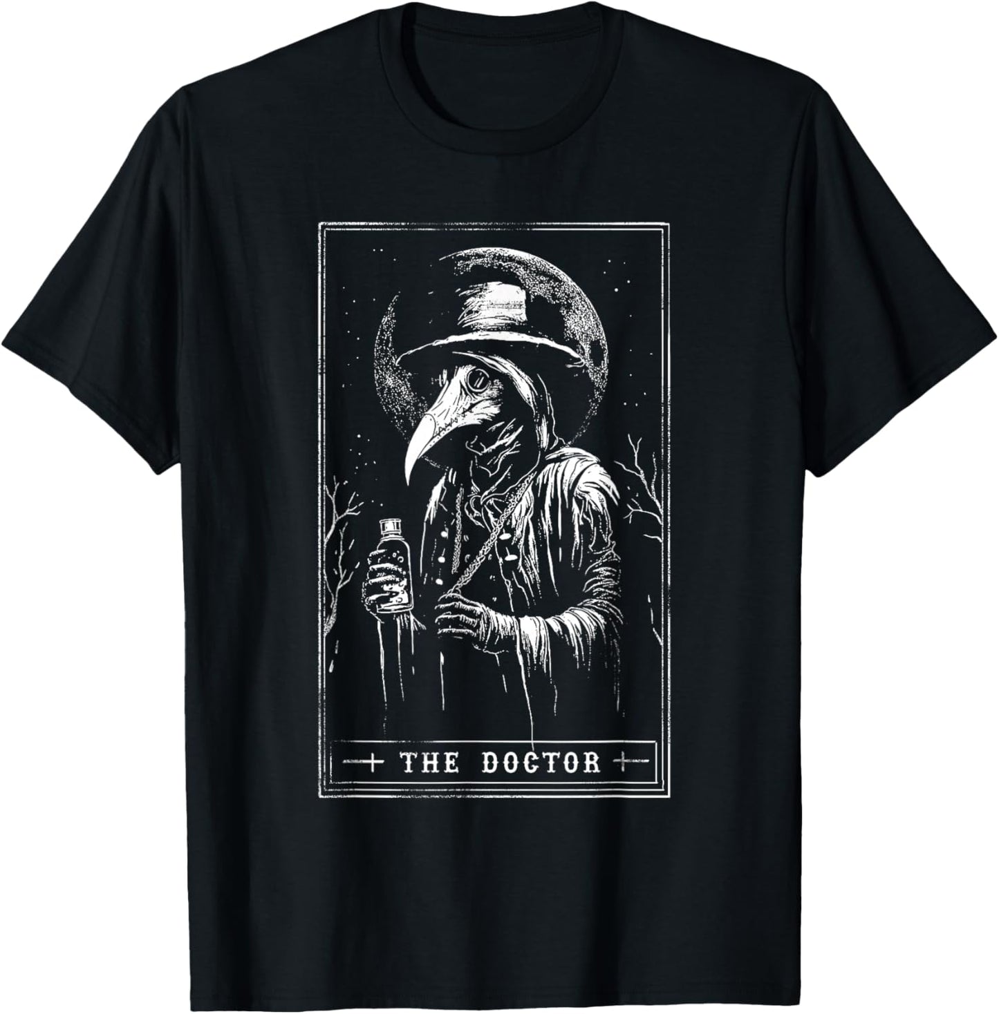 Plague Doctor Tarot Card Shirt Horror Death Occult Satanic T-Shirt - T-Shirt | Black