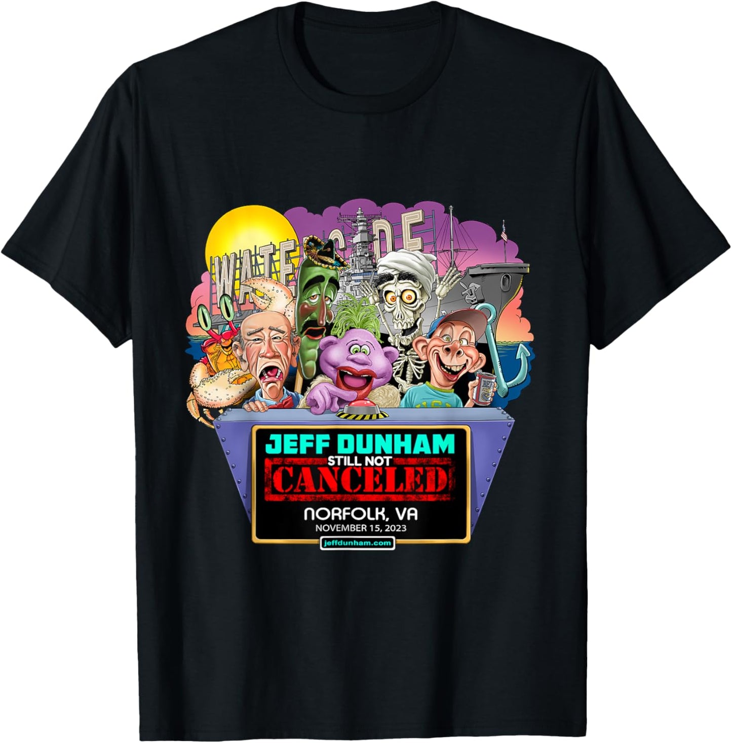 Jeff Dunham Norfolk, VA (2023) T-Shirt - T-Shirt | Black