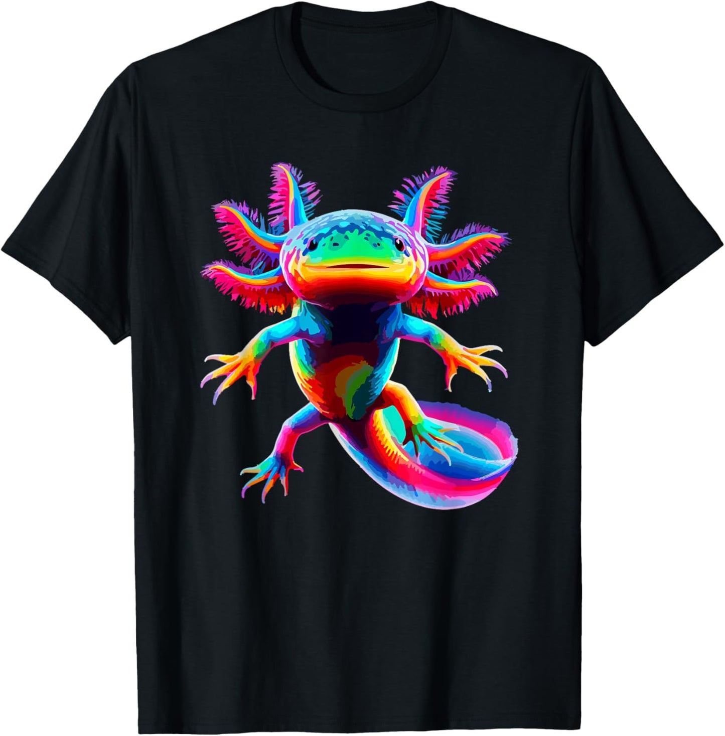 Axolotl Beautiful Colorful Axolotl T-Shirt - T-Shirt | Black