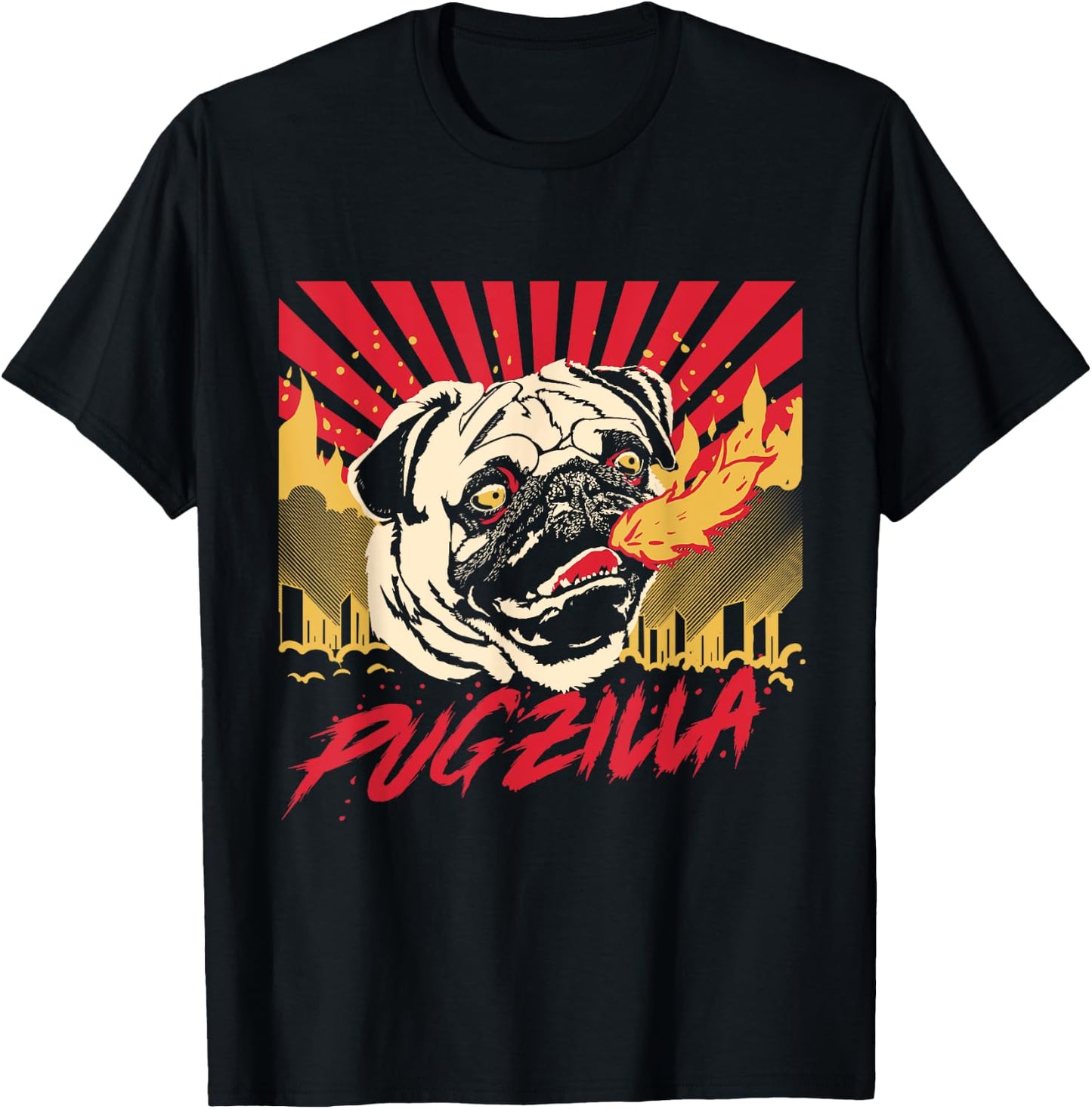Pugzilla Pug Dog Pug Creature Sweet Pug Pug dog Men Women Girls Kids T-Shirt - T-Shirt | Black