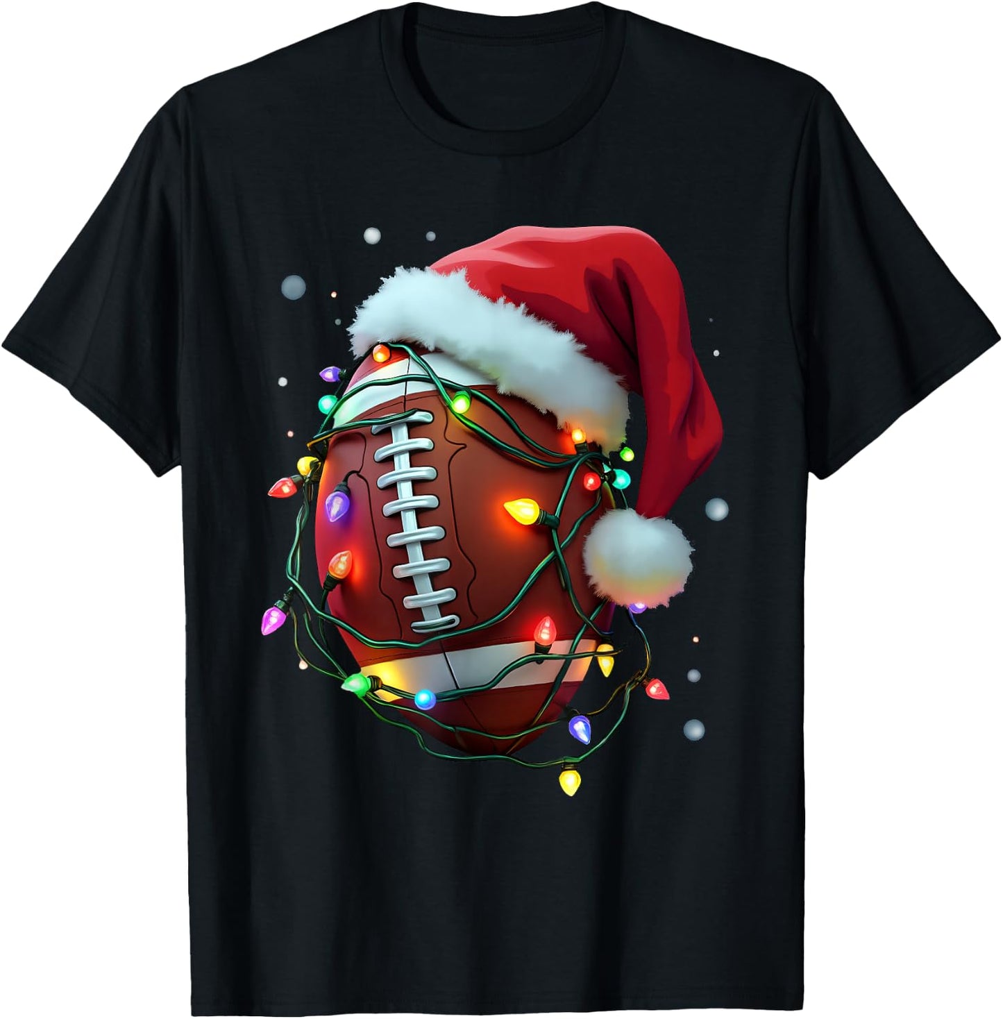 Santa Sports Christmas Football Player Design Boys T-Shirt - T-Shirt | Black