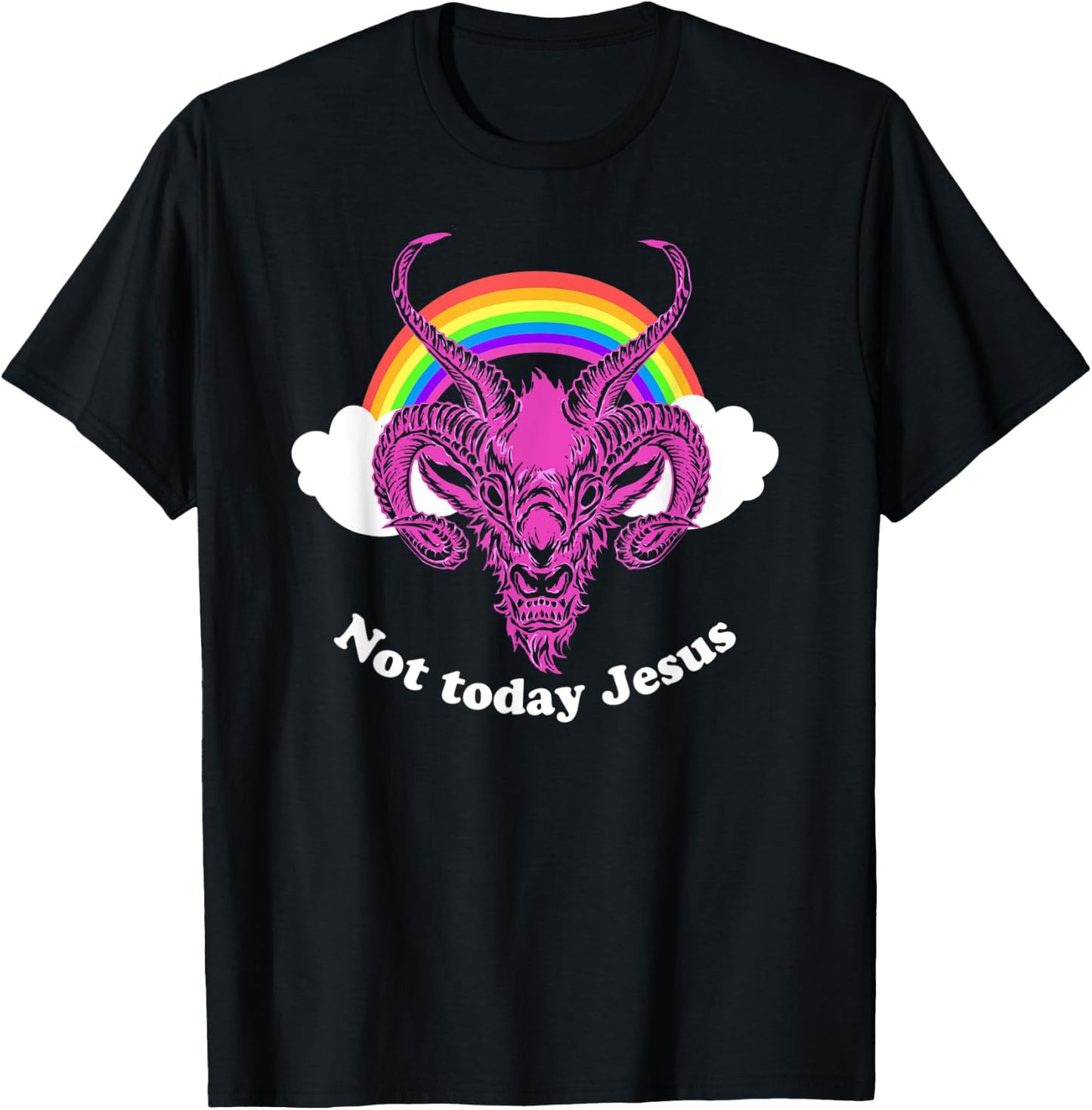 "Not Today Jesus" Goth/Grunge Clothing Hail Satan T-Shirt - T-Shirt | Black