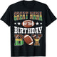 Great Nana Of The Birthday Boy Football Leopard Game Day T-Shirt - T-Shirt | Black