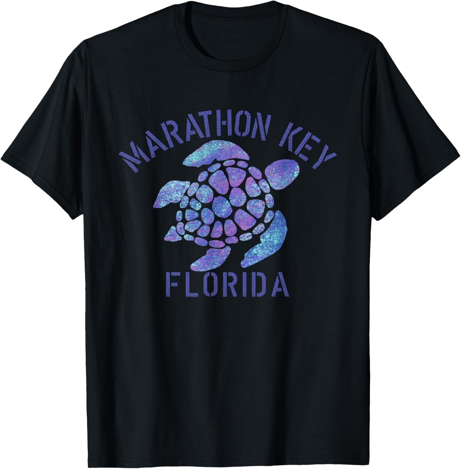 Marathon Key, FL Beach Design / Tribal Turtle Gift T-Shirt - T-Shirt | Black