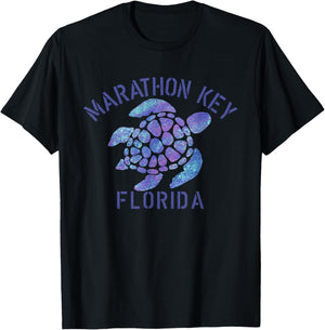 Marathon Key, FL Beach Design / Tribal Turtle Gift T-Shirt - T-Shirt | Black