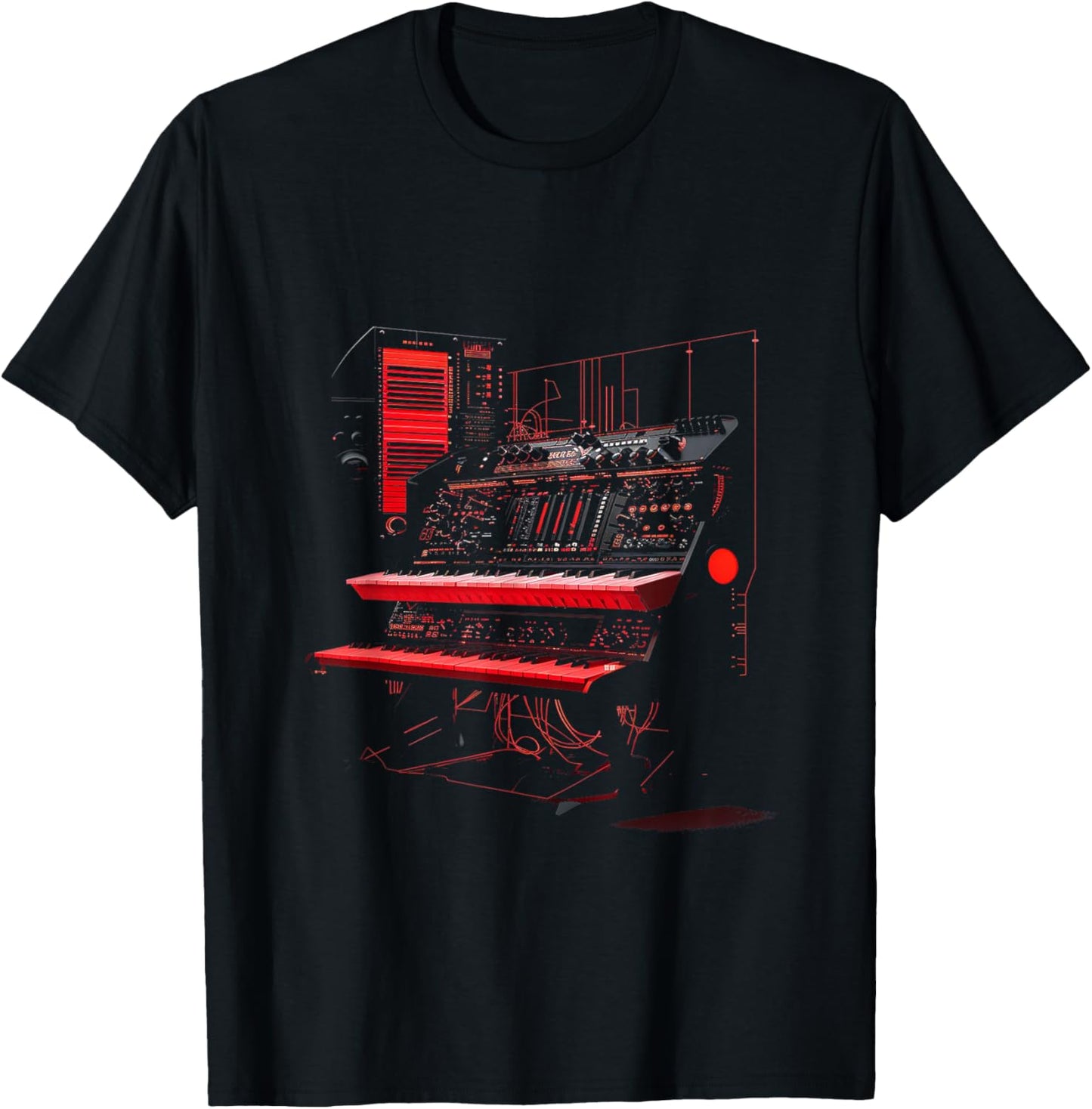 Synthesizer Vector T-Shirt - T-Shirt | Black