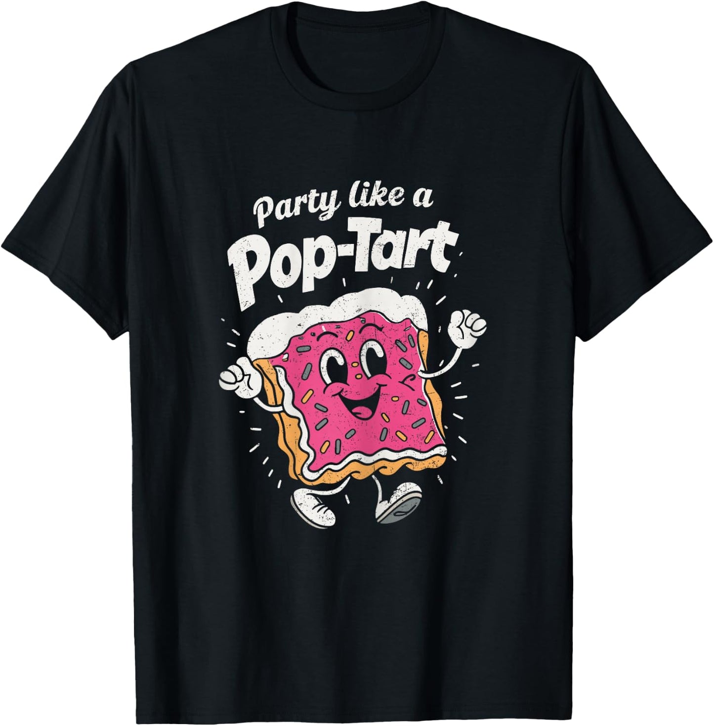 Party Like A Pop-Tart Funny Poptart Kawaii Distressed T-Shirt - T-Shirt | Black