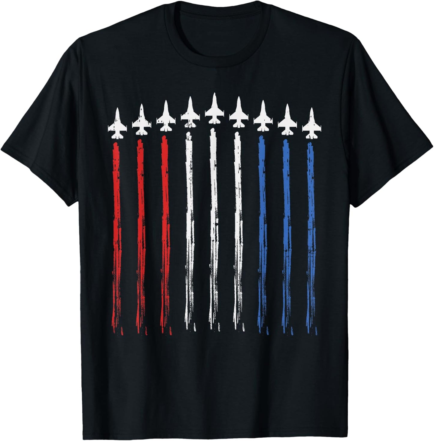 Jets US American Flag Independence 4th Of July Patriot Gift T-Shirt - T-Shirt | Black