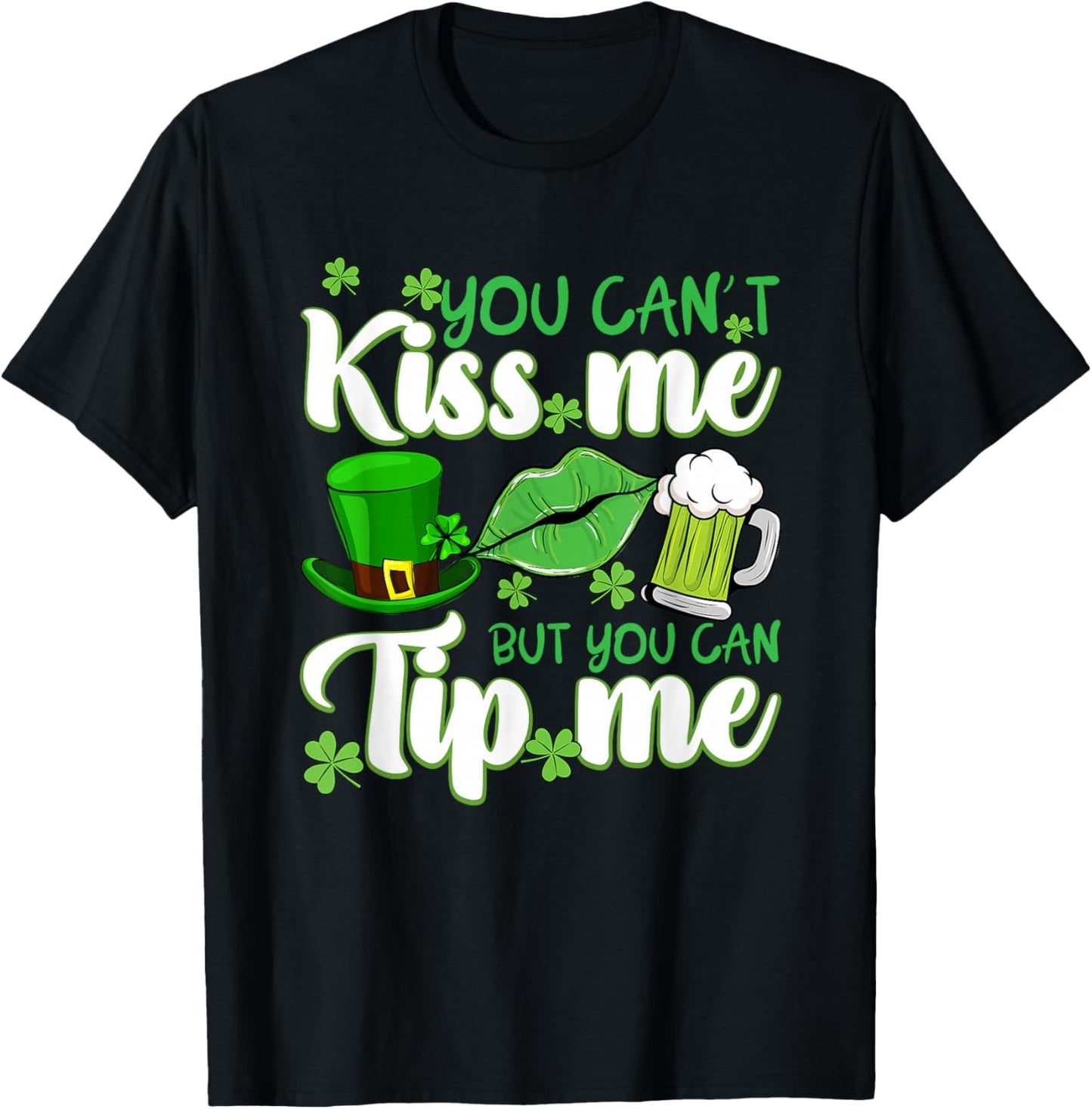 St Patrick's Day Irish Shamrock Clover Waitress Waiter T-Shirt - T-Shirt | Black