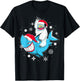 Yeti To Party Shark Santa Hat Christmas Pajama Xmas Gift T-Shirt - T-Shirt | Black