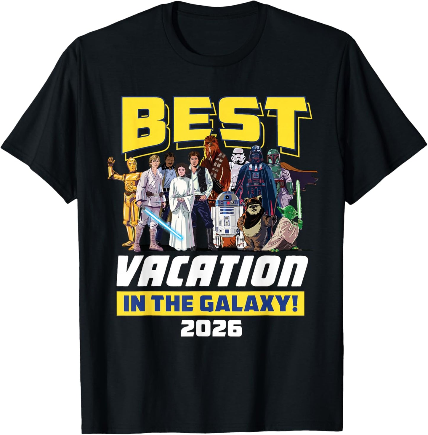 Star Wars Best Vacation in the Galaxy Family Group Trip 2026 T-Shirt - T-Shirt | Black
