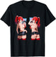 Sexy Waifu Anime Girl Red Lingerie Japanese Art Style T-Shirt - T-Shirt | Black