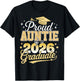 Proud Auntie Of A Class Of 2026 Graduate Senior 26 T-Shirt - T-Shirt | Black