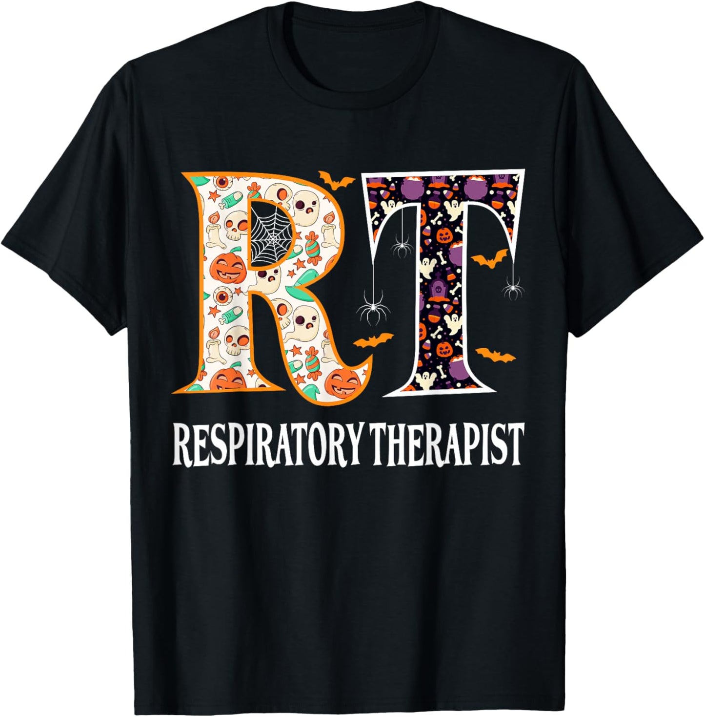 RT Halloween Respiratory Therapist Halloween RT Nurse T-Shirt - T-Shirt | Black
