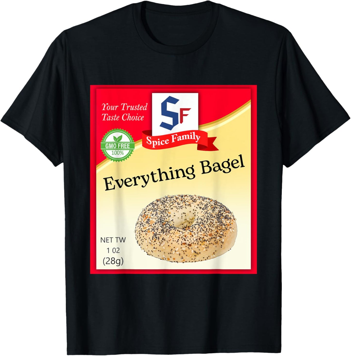 Everything Bagel Condiment Costume Holiday Spice Costumes T-Shirt - T-Shirt | Black