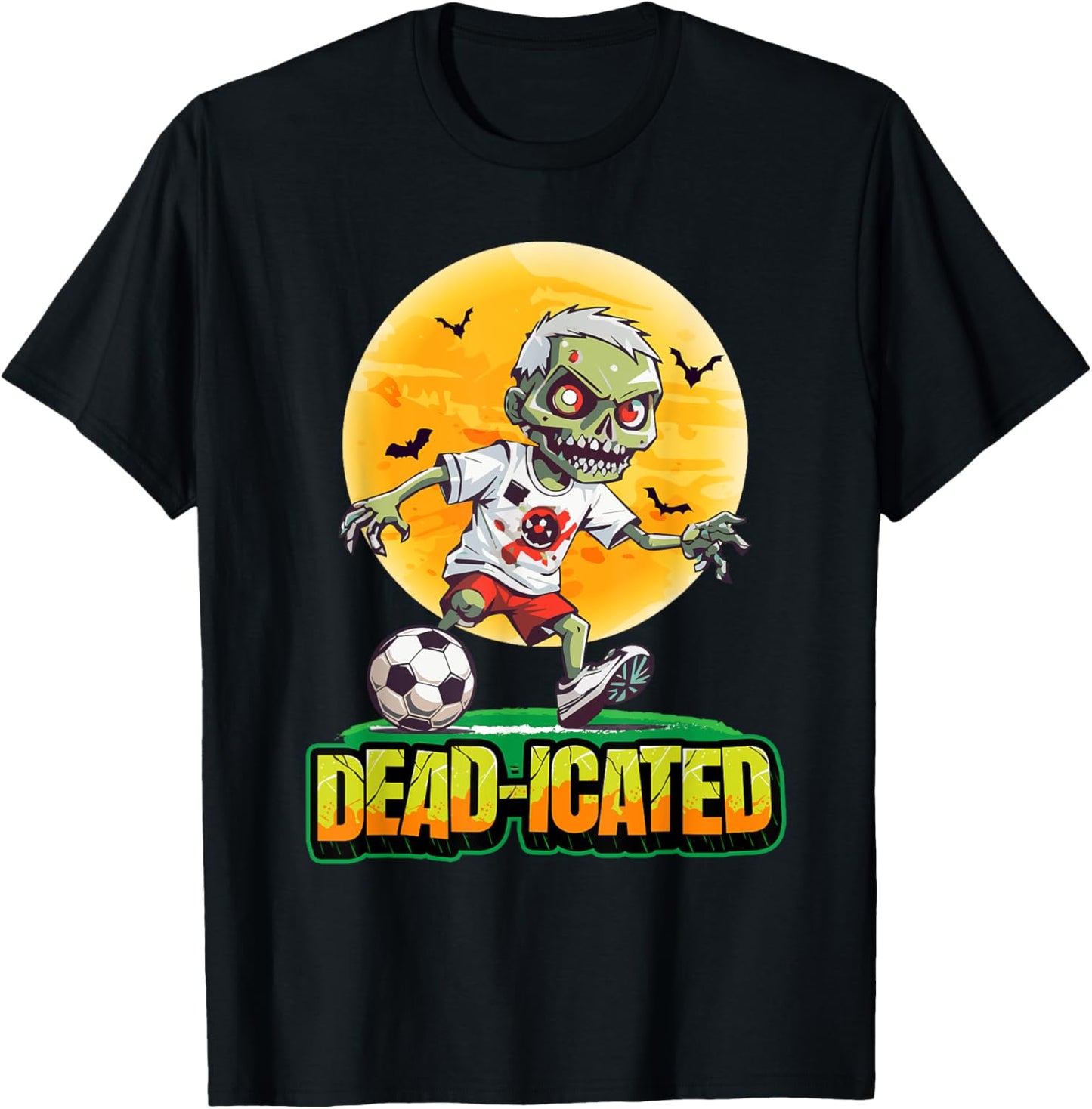 Zombie Soccer Player Scary Soccer Halloween T-Shirt - T-Shirt | Black