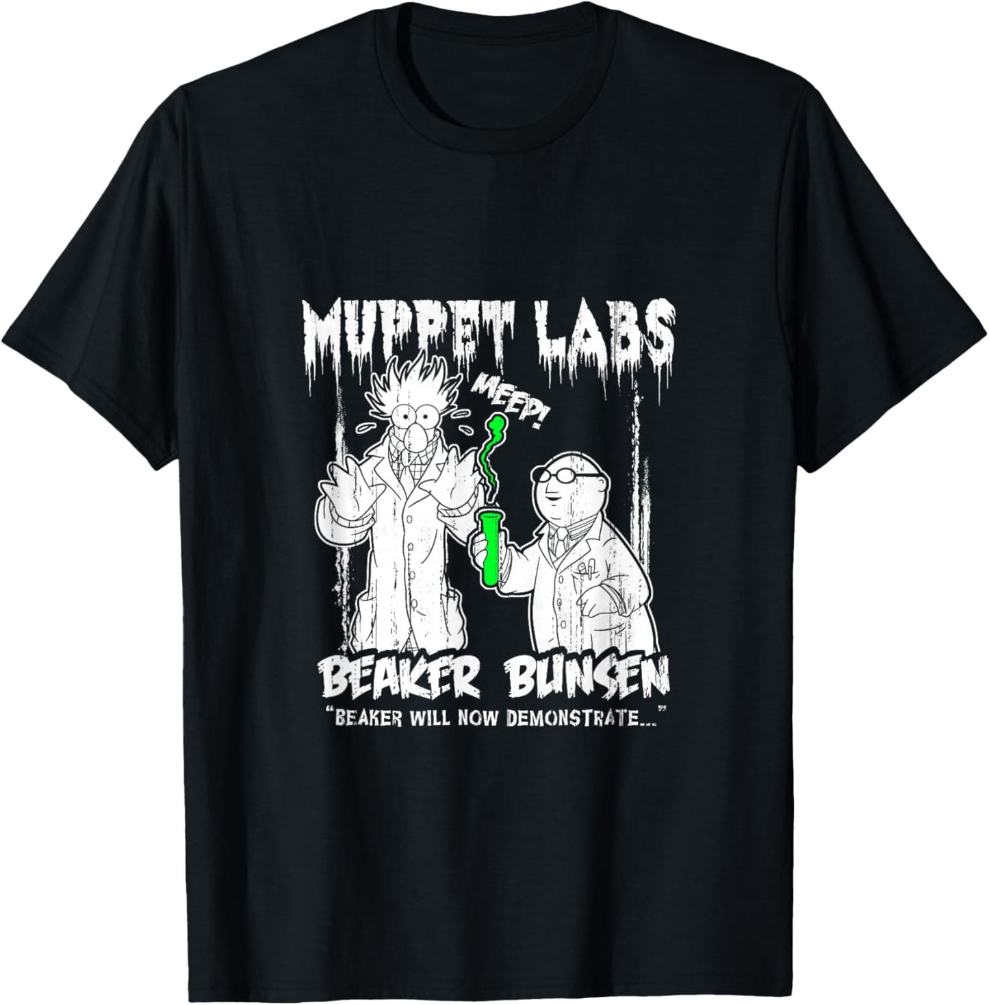 Disney The Muppets Beaker & Bunsen Vintage Muppet Labs T-Shirt - T-Shirt | Black