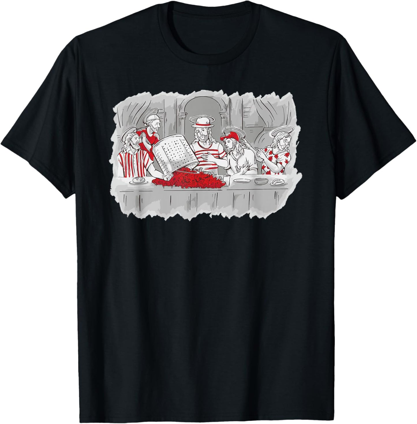 Louisiana Last Supper Funny Crawfish Boil Jesus Cajun Joke T-Shirt - T-Shirt | Black