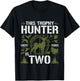 2 Year Old Hunting Birthday Party Duck Deer Hunter 2nd Gift T-Shirt - T-Shirt | Black