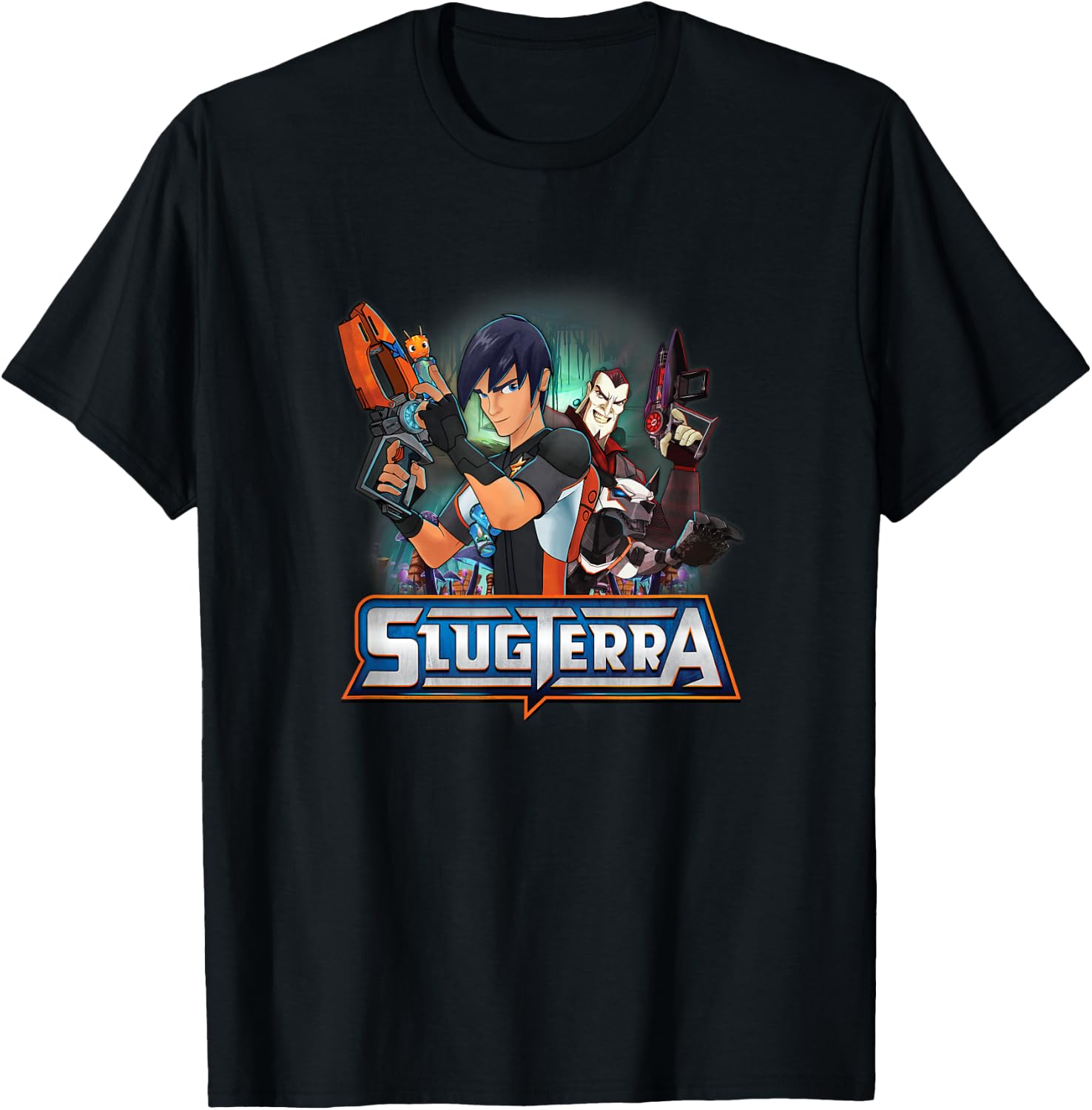 Slugterra - Eli and Dr. Thaddius Blakk T-Shirt - T-Shirt | Black