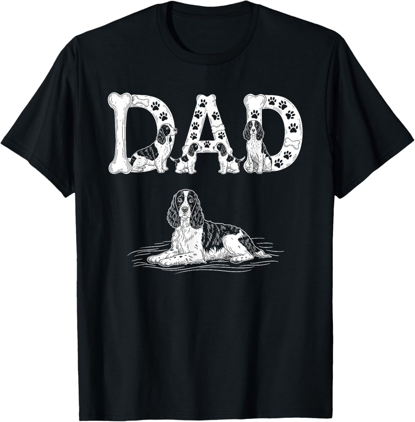 English Springer Spaniel Dad Father Father's Day T-Shirt - T-Shirt | Black