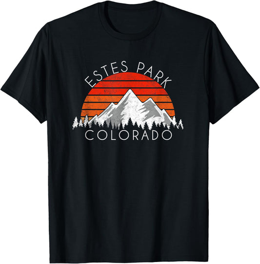 Vintage Estes Park, Colorado Retro Distressed T-Shirt - T-Shirt | Black