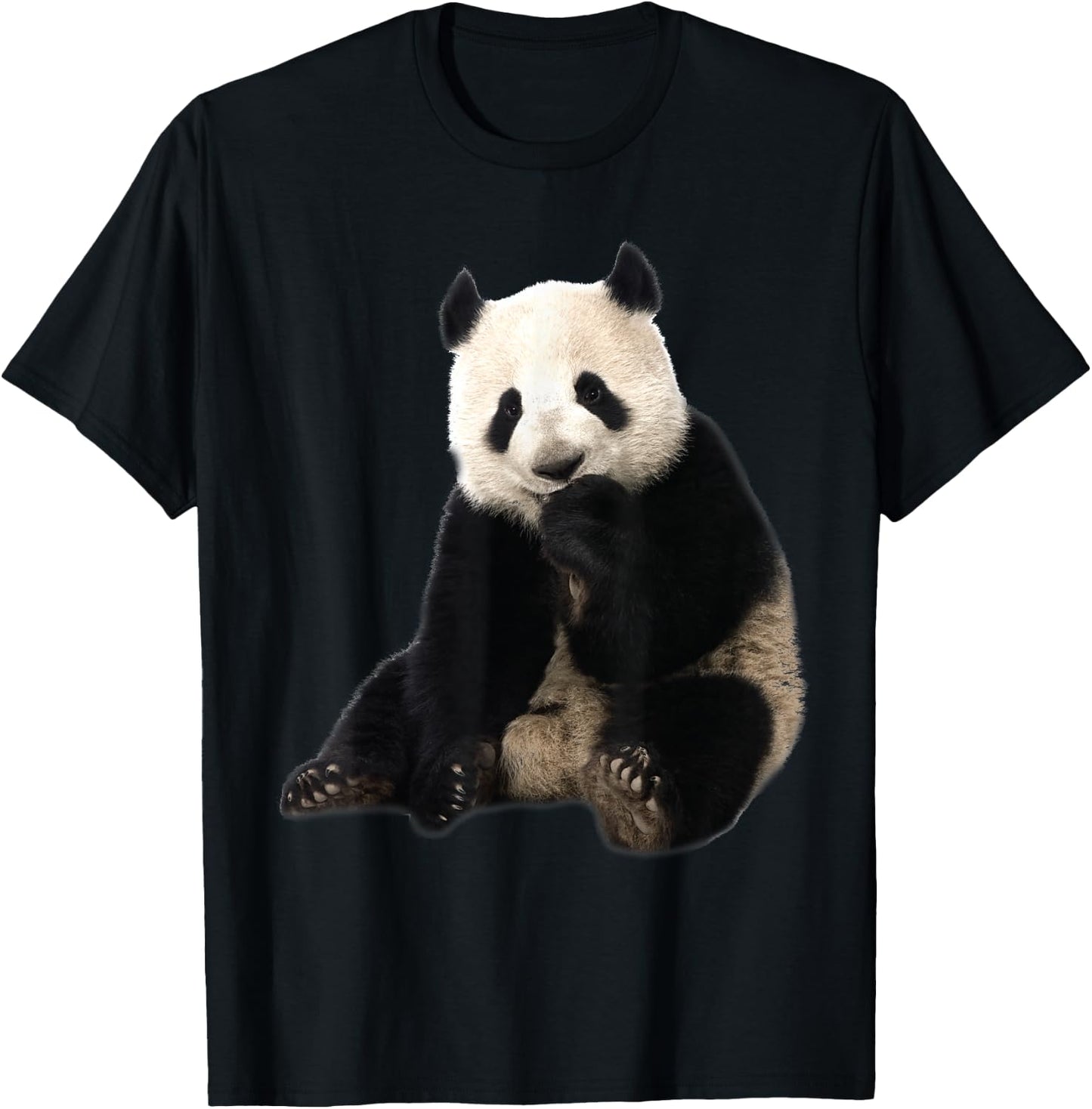 Cute Black And White Panda Bear - I Love Animal Bears T-Shirt - T-Shirt | Black
