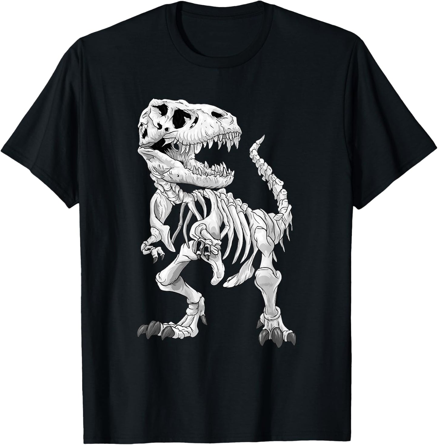 T-Rex Skeleton Dino Bones Paleontologist Fossil Dinosaur T-Shirt - T-Shirt | Black